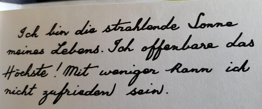 Handschriftliche Zeilen von Selvarajan Yesudian